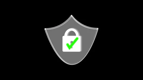 Cybersecurity protection shield icon enforces terminal firewall network acc.. Stock Footage 340999185