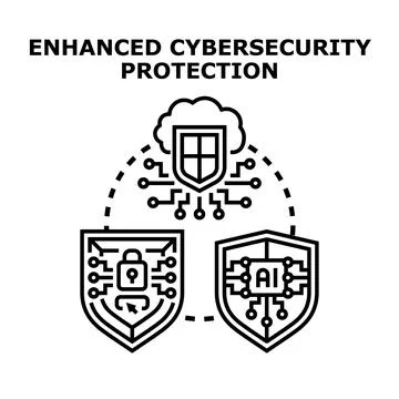 Cybersecurity protection system with artificial intelligence 스톡 일러스트