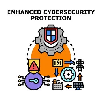 Cybersecurity protection system preventing digital threats and data breaches Stock Illustration