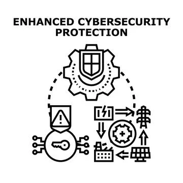 Cybersecurity protection system preventing digital threats and data breaches イラスト素材