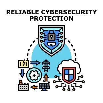 Cybersecurity protection system securing digital data 库存插图