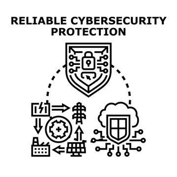 Cybersecurity protection system securing digital data 库存插图