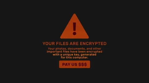 Cybersecurity ransomware warning Stock Footage 158962789