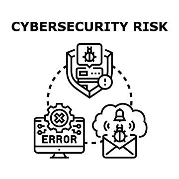 Cybersecurity risk concept illustrating data protection system Stock Illustration