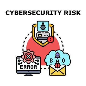Cybersecurity risk concept illustrating data protection system Stockillustratie