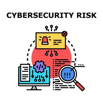 Cybersecurity risk identifying and preventing data hacking threats Illustrazione stock