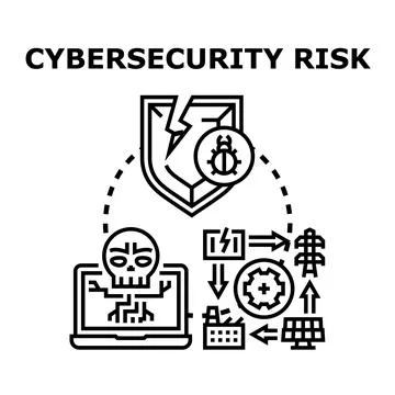 Cybersecurity risk identifying digital threat concept Stock Illustration