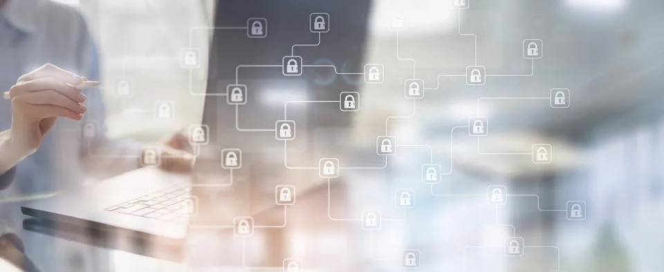 Cybersecurity Risk Management for Enterprise Data Protection with Secure Ne.. Stockfoto's
