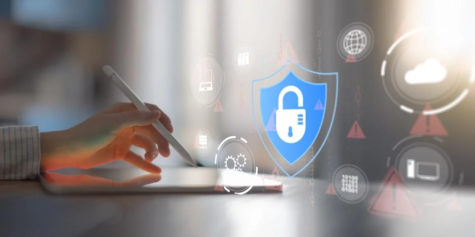 Cybersecurity Risk Management for Enterprise Data Protection and Network Se.. Foto stock