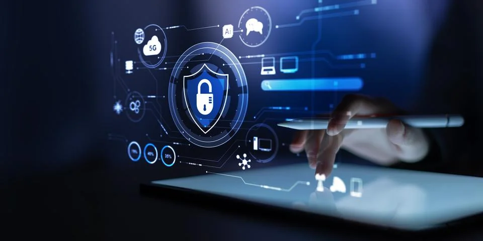 Cybersecurity Risk Management for Enterprise Data Protection and Network Se.. Stock Photos
