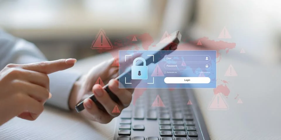 Cybersecurity Risk Management for Enterprise Data Protection and User Authe.. Stock Photos