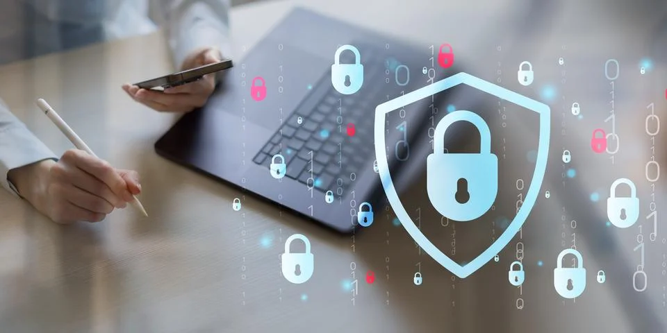 Cybersecurity Risk Management for Enterprise Data Protection and Compliance.. Stock Photos