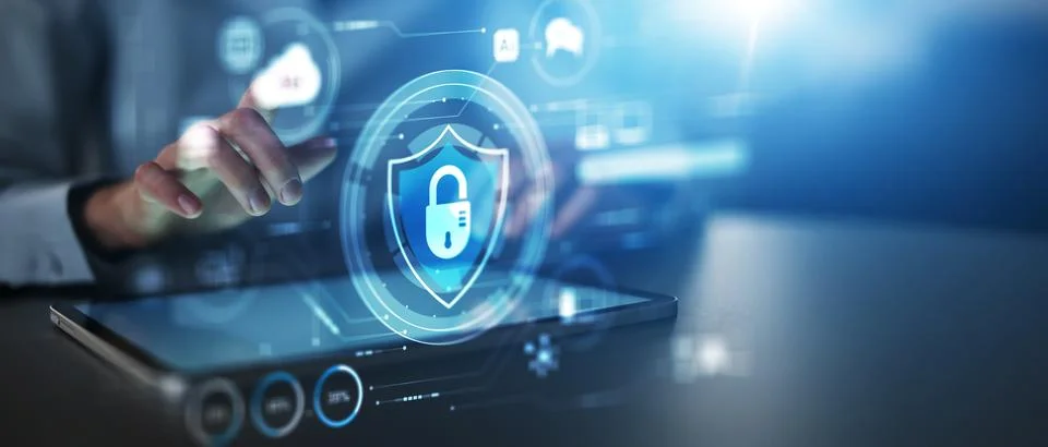 Cybersecurity Risk Management for Enterprise Data Protection and Network Se.. Stock Photos