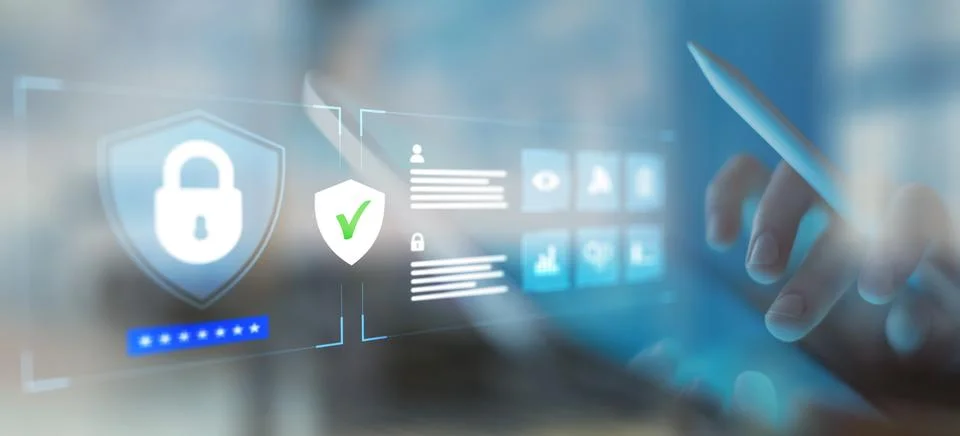 Cybersecurity Risk Management for Enterprise Data Protection and Compliance.. 库存照片
