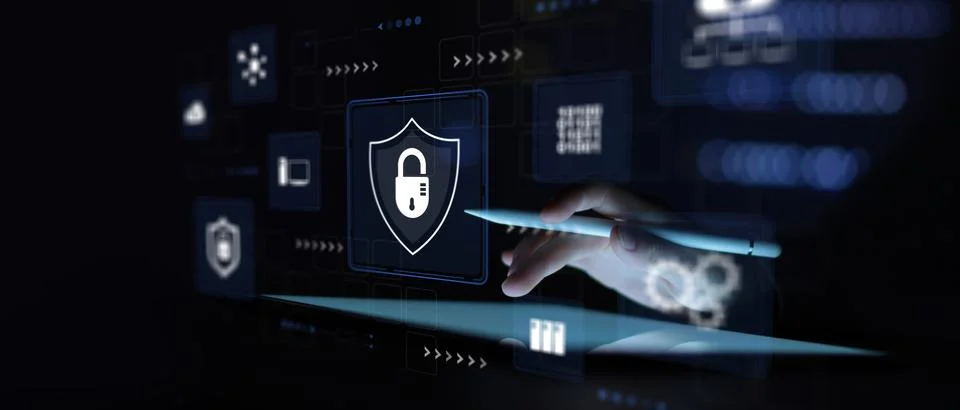 Cybersecurity Risk Management for Enterprise Data Protection and Compliance.. Foto stock