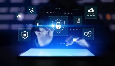 Cybersecurity Risk Management System for Enterprise Data Protection and Net.. 库存照片