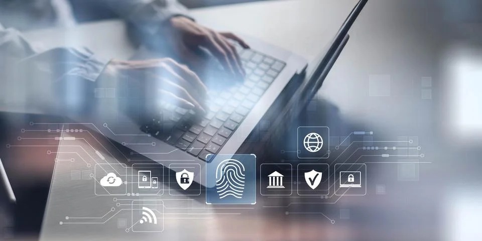 Cybersecurity Risk Management System for Enterprise Data Protection and Net.. 库存照片