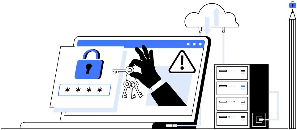 Cybersecurity Risk Protecting Your Sensitive Information in the Digital Age Stockillustratie