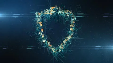 Cybersecurity safety of data from viruses, malware and hacking  Illustrazione stock