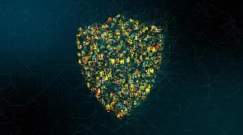 Cybersecurity safety of data from viruses, malware and hacking  스톡 일러스트