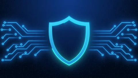 Cybersecurity shield with binary code for internet security 動画素材 347257898