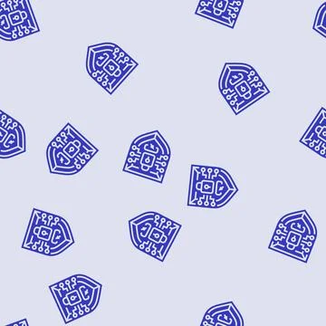 Cybersecurity shield data center glyph seamless pattern Stock Illustration