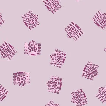 Cybersecurity shield data center glyph vector seamless pattern Stock Illustration