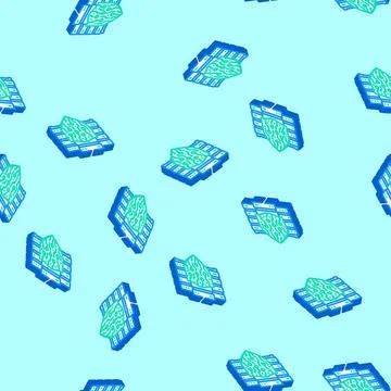 Cybersecurity shield data center isometric icon seamless pattern Stock Illustration