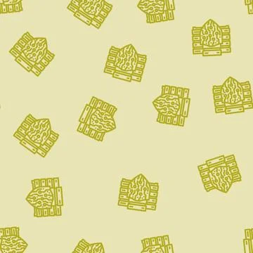 Cybersecurity shield data center line vector seamless pattern Stock Illustration