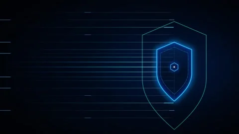 Cybersecurity shield digital interface animation for data protection and ne.. Stock Footage 337559327