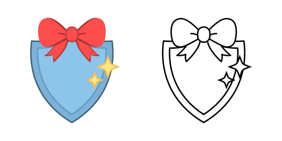 Cybersecurity shield gift icon Stock Illustration