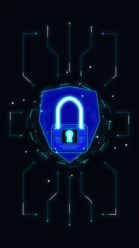 Cybersecurity shield, lock, technology, digital, security, network, protection Stock Footage 347557785