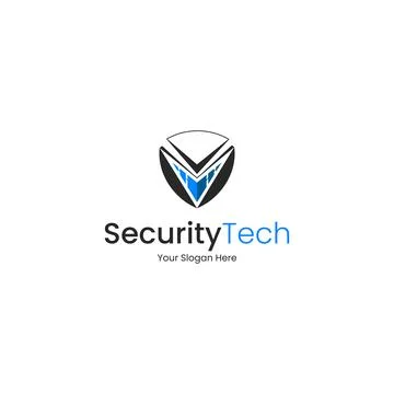 Cybersecurity shield logo for tech and it security brands Illustrazione stock