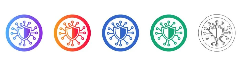 Cybersecurity Shield Network Protection Illustrazione stock