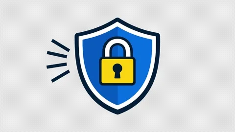 Cybersecurity Shield &amp; Padlock Icon Reveal - 4K Loop Vídeos de archivo 329307005