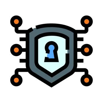 Cybersecurity shield protecting digital data and network privacy イラスト素材