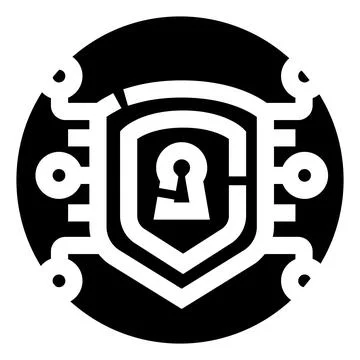 Cybersecurity shield protecting digital data and network access 스톡 일러스트