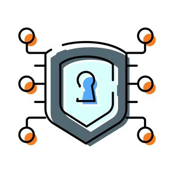 Cybersecurity shield protecting digital data and network encryption 스톡 일러스트
