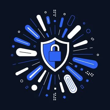 Cybersecurity Shield Protection Illustration Stock Illustration