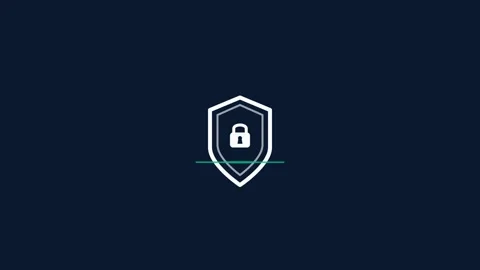 Cybersecurity Shield Unlocks Secure Data Protection Animation for Digital Stock Footage 335734820