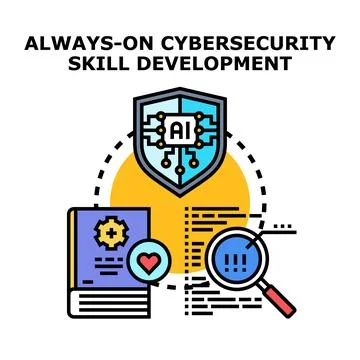 Cybersecurity skill development with artificial intelligence and data analysi 库存插图