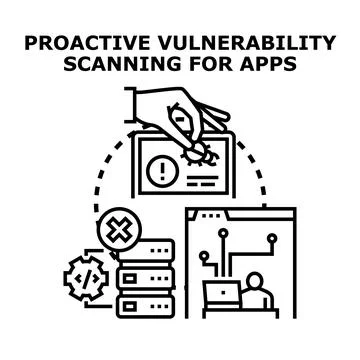 Cybersecurity specialist detecting software vulnerability during scanning Stock Illustration