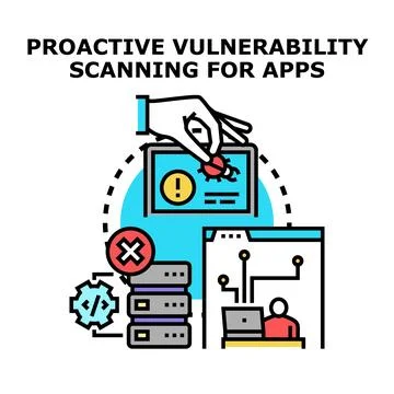 Cybersecurity specialist detecting software vulnerability during scanning 库存插图