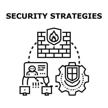 Cybersecurity strategies for data protection and network safety Stock Illustration