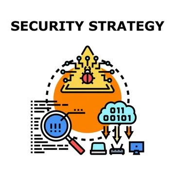 Cybersecurity strategy developing data protection against virus threats Stock-Illustration