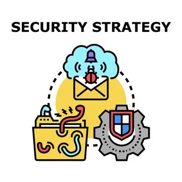 Cybersecurity strategy preventing data hacking and virus attack Stock Illustration