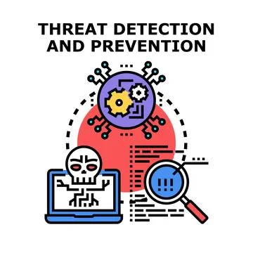 Cybersecurity system detecting and preventing cyber threats 스톡 일러스트
