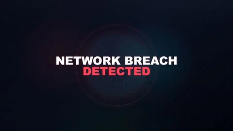 Cybersecurity system detecting network breach alert 스톡 동영상 347429779