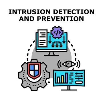 Cybersecurity system detecting threats and preventing unauthorized access 스톡 일러스트