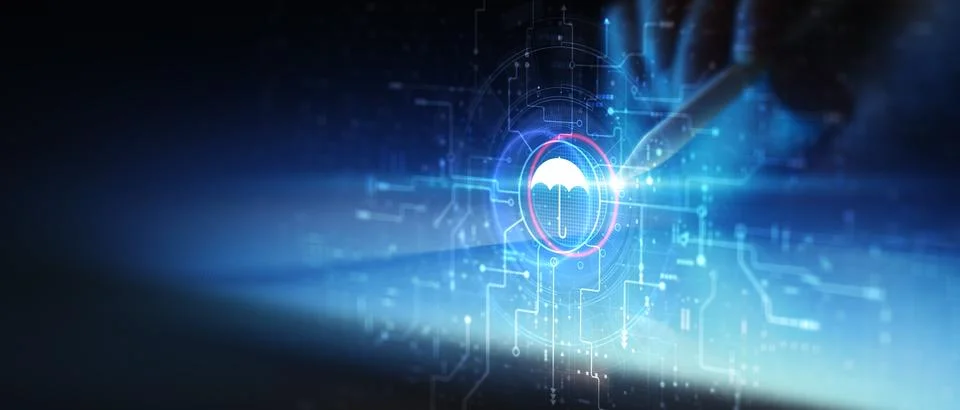 Cybersecurity System for Enterprise Data Protection and Digital Risk Manageme Foto stock
